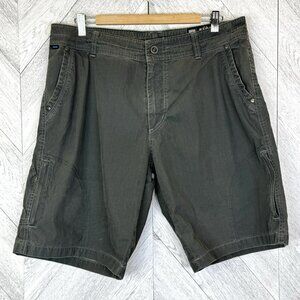 KUHL Shorts Vintage Patina Dye Mens Size 36 Gray Cargo 10" Inseam Outdoor Hiking